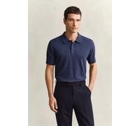 GANT Herren Kurzarm-Polopullover aus Baumwollmix-Flammgarn (XL) DARK INDIGO MELANGE