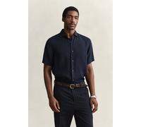 GANT Herren Kurzarmhemd aus Leinen (XL) EVENING Blau