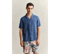 Gant T-Shirt mit Rundhalsausschnitt und Label-Stitching in Hellblau, Größe S