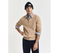 Gant Slim Fit Longsleeve aus reiner Wolle Modell 'Cable' in Sand, Größe XXXL