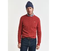 Gant Pullover Crewneck Lambswool Cable Modern Rust - Größe M Rot M