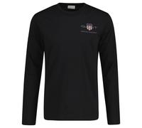 GANT Herren Langarmshirt - REGULAR MEDIUM ARCHIVE SHIELD, Longsleeve, Baumwolle M Schwarz