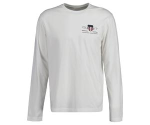 GANT Herren Langarmshirt - REGULAR MEDIUM ARCHIVE SHIELD, Longsleeve, Baumwolle Weiß / 3XL XXXL Weiß