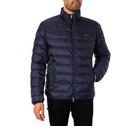 Daunenjacke GANT "Light Down Jacket Daunen leicht pflegeleicht", Damen, Gr. 3XL, blau (evening blau), Web, Obermaterial: 100% Polyester. Wattierung: 90% Daunen, 10% Federn, unifarben, normal hüftlang,