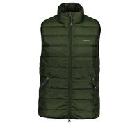 GANT Herren Daunenweste - LIGHT DOWN VEST, leichte Steppweste, Stehkragen, Zip Grün 2XL