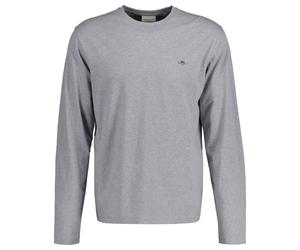 GANT Herren Longsleeve - REGULAR SHIELD LS, Shirt, Rundhals, Langarm, Baumwolle Grau XL