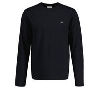 GANT Herren Longsleeve - REGULAR SHIELD LS, Shirt, Rundhals, Langarm, Baumwolle Schwarz 5XL