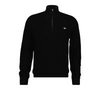 Troyer GANT "MICRO TEXTURED COTTON HALF ZIP", Damen, Gr. S, rich navy, Strick, Obermaterial: 100% Baumwolle, unifarben, regular fit normal, Rundhals, eingesetzt Rippbündchen, Pullover Troyer, Regular 