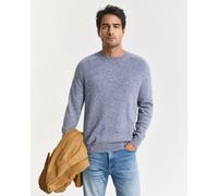 GANT Herren Mouliné Rundhalspullover aus Wollmix (L) DENIM Blau MELANGE