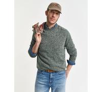 GANT Herren Mouliné Rundhalspullover aus Wollmix (L) TARTAN Grün