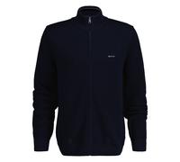 GANT Herren Cotton Pique Zip Cardigan Strickjacke, Evening Blue, 4XL EU