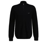 GANT Herren Pique-Strickjacke - COTTON PIQUE ZIP CARDIGAN, Reißverschluss, Baumwolle Schwarz 4XL