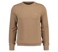 GANT Herren Pique-Strickpullover, Rundhals - COTTON PIQUE C-NECK, Baumwolle Beige (Dark Khaki) / XL XL Beige