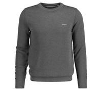 GANT Herren Pique-Strickpullover, Rundhals - COTTON PIQUE C-NECK, Baumwolle Grau S