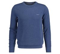 GANT Herren Pique-Strickpullover, Rundhals - COTTON PIQUE C-NECK, Baumwolle Jeansblau Melange 3XL