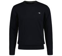 GANT Herren Pique-Strickpullover, Rundhals - COTTON PIQUE C-NECK, Baumwolle XXXL Blau