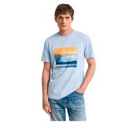Gant T-Shirt Herren Regular Fit Kurzarm Rundhals Baumwolle blau, M
