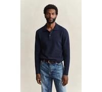 GANT Herren Polopullover aus Wollmix mit Noppenstruktur (L) EVENING Blau