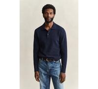 GANT Herren Polopullover aus Wollmix mit Noppenstruktur (M) EVENING Blau