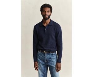 GANT Herren Polopullover aus Wollmix mit Noppenstruktur (XL) EVENING Blau