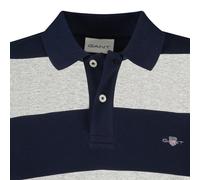 GANT Herren Poloshirt - BLOCK STRIPE POLO, Kurzarm, Knopfleiste, Logo, gestreift 3XL Grau