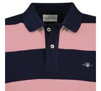 GANT Herren Poloshirt - BLOCK STRIPE POLO, Kurzarm, Knopfleiste, Logo, gestreift 3XL Pink