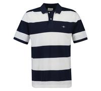 GANT Herren Poloshirt - BLOCK STRIPE POLO, Kurzarm, Knopfleiste, Logo, gestreift Blau (Evening Blue) 4XL