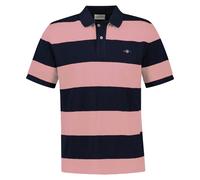 GANT Herren Poloshirt - BLOCK STRIPE POLO, Kurzarm, Knopfleiste, Logo, gestreift L Pink