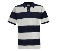 Poloshirt GANT "Poloshirt BLOCK STRIPE POLO", Herren, Gr. M, grau (grau (grau melange)), Obermaterial: 100% Baumwolle CO., Shirts (19290616-M) grau (grau melange)