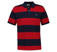 GANT Herren Poloshirt - BLOCK STRIPE POLO, Kurzarm, Knopfleiste, Logo, gestreift Rot 5XL