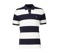Gant Herren Poloshirt - Block Stripe Polo, Kurzarm, Knopfleiste, Logo, gestreift Blau (Evening Blue) M