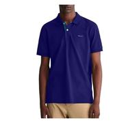 GANT Herren-Poloshirt, reguläres Kontrast-Piqué, SS, Marineblau