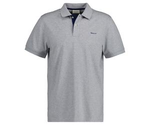 GANT Herren Poloshirt - REGULAR CONTRAST PIQUE RUGGER, Knopfleiste, Cotton Stretch Grau / M M Grau