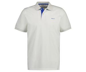 GANT Herren Poloshirt - REGULAR CONTRAST PIQUE RUGGER, Knopfleiste, Cotton Stretch M Weiß