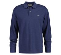 GANT Herren Poloshirt - REGULAR SHIELD LONGSLEEVE PIQUE RUGGER, Langarm, Logo Blau (Jeansblue Melange) L