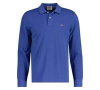 GANT Herren Poloshirt - REGULAR SHIELD LONGSLEEVE PIQUE RUGGER, Langarm, Logo Blau (Rich Blue) 4XL