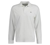 GANT Herren Poloshirt REG Shield LS Pique Rugger Langarm Regular Fit 100% Baumwolle Weiß