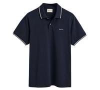 GANT Herren Poloshirt - TIPPING PIQUE RUGGER, Kurzarm, Knopfleiste, Logo, uni Blau 2XL