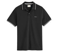 GANT Herren Poloshirt - TIPPING PIQUE RUGGER, Kurzarm, Knopfleiste, Logo, uni Schwarz XL