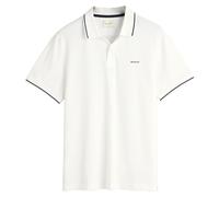 GANT Herren Poloshirt - TIPPING PIQUE RUGGER, Kurzarm, Knopfleiste, Logo, uni Weiß L