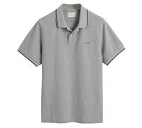 GANT Herren Poloshirt - TIPPING PIQUE RUGGER, Kurzarm, Knopfleiste, Logo, uni XXL Grau