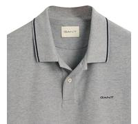 GANT Herren Poloshirt - TIPPING PIQUE RUGGER, Kurzarm, Knopfleiste, Logo, uni XXXXL Grau