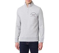 GANT Herren Printed Graphic Half Zip Sweatshirt, Grey Melange, XL EU
