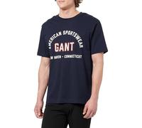 GANT Herren Printed Graphic SS T-Shirt, Blau, L