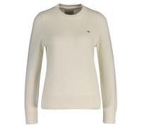 Sweater GANT "Strickpullover CLASSIC COTTON C-NECK" Gr. L, beige (creme), Damen, Obermaterial: 100% Baumwolle CO., Sweatshirts (15459963-L) creme