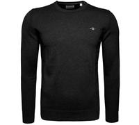 GANT Pullover Classic Cotton C-Neck – Regular Fit, Baumwolle, Rundhals – Herren Schwarz M