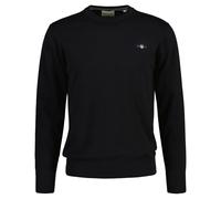 GANT Herren Pullover - CLASSIC COTTON C-NECK, Strickpullover, Rundhals, Baumwolle Schwarz / S S Schwarz