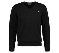 Gant Herren Classic Cotton V-Neck Pullover, Schwarz, L EU