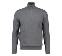 GANT Herren Pullover mit Zip-Kragen - CLASSIC COTTON HALF ZIP, Strickpullover, Baumwolle L Grau