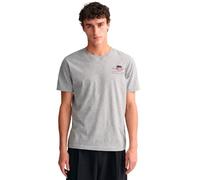 Gant Herren REG Archive Shield EMB SS T-Shirt, Grey Melange, Standard